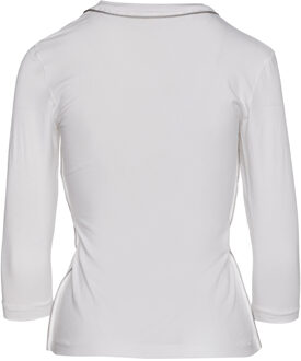 Top met ritsdetail V-hals Wit - S
