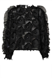 Top met ruches Syra  zwart