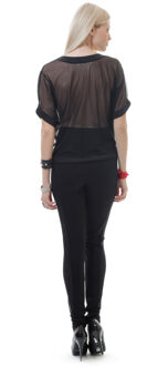 Top met Sheer Back Print - maat Zwart