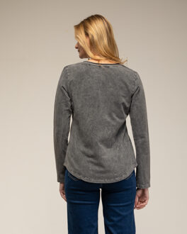 Top met sterrenborduursel Zwart