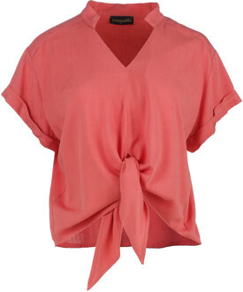 Top met strikdetail Koraal - XL