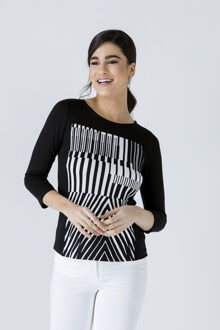 Top met zwart-witte details