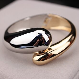 Top Mode Armbanden Gouden Kleur Legering Eenvoudige Brede Geopend Bangles Snake Armband & Bangles Voor Vrouwen S1605