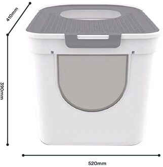 Top-Out Kattenbak Anti-Spatten Grote Kattenbak Volledig Gesloten Deodorant Kat Potje Kat Levert Kat-Wc-Training-Kit grijs groot size