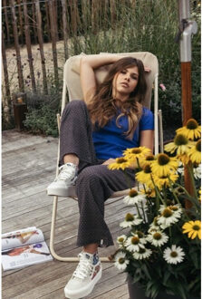 Top rib jersey violet blue voor meisjes in de kleur - maat 128 Blauw