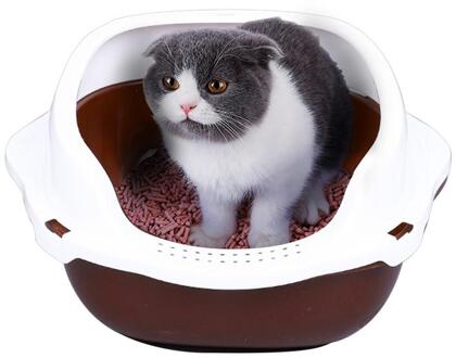 Top selling Kattenbakvulling semi-gesloten kattenbak met schop kattenbak geschikt voor katten en kleine honden Blauw