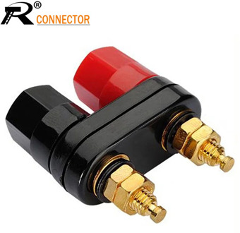 Top Selling Quality Banana plugs Couple Terminals Red Black Connector Amplifier Terminal Binding Post Banana Speaker Plug Jack