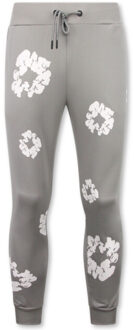 Top Star Dik geweven trainingspak met bloemenprint all over print bloemenpak Grijs - L