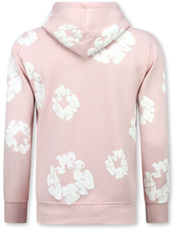 Top Star Dik geweven trainingspak met bloemenprint all over print bloemenpak Roze