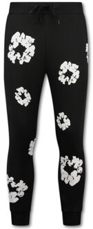 Top Star Dik geweven trainingspak met bloemenprint all over print bloemenpak Zwart - S
