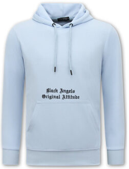 Top Star Hoodies oversized black angels - maat L Blauw