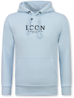 Top Star Oversized hoodie met capuchon icon milano print Blauw - L