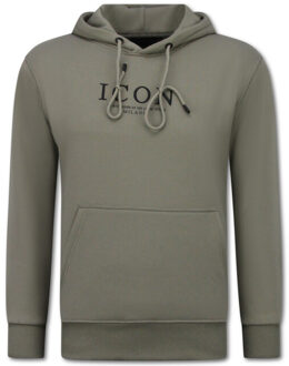 Top Star Oversized hoodie met capuchon icon milano print - maat L Grijs