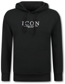 Top Star Oversized hoodie met capuchon icon milano print Zwart