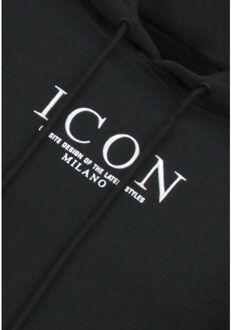 Top Star Oversized hoodie met capuchon icon puzzel milano print - maat M Zwart