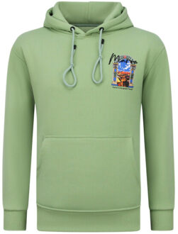 Top Star Oversized hoodie met capuchon maroc print Groen - XXL