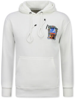 Top Star Oversized hoodie met capuchon maroc print - maat L Wit