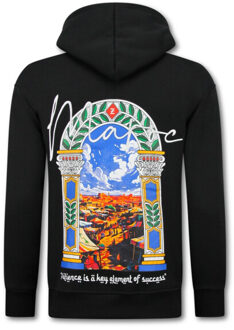 Top Star Oversized hoodie met capuchon maroc print - maat XL Zwart