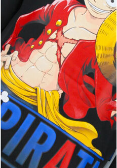 Top Star Oversized hoodie met capuchon one piece pirata print Zwart - XXL