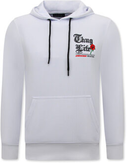 Top Star Tupac hoodie thug life Wit - XXL