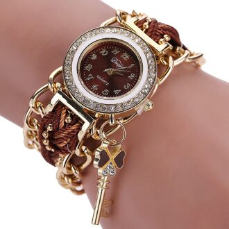 Top Stijl Horloge Vrouwen Mode Diamant Case Horloge Dames Gevlochten Band Rhinestone Analoge Quartz Horloges Saati