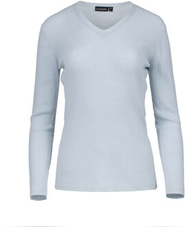 Top van wolmix met V-hals - maat S Blauw