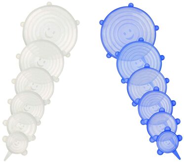 Top Verkoop 12 Pcs Silicone Stretch Deksels Verschillende Maten Voedsel Opslag Deksel Saver Covers Wrap Voor Kommen, Gerechten, potten, Kopjes, Mokken En Conta