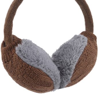 Top Verkoop Winter Oor Cover Vrouwen Warm Gebreide Oorbeschermers Oorwarmers Vrouwen Meisjes Pluche Gehoorbeschermers Oorlelletje Warmer Hoofdband bruin