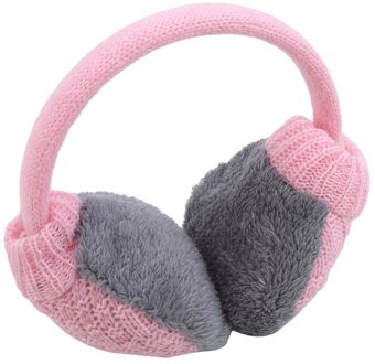 Top Verkoop Winter Oor Cover Vrouwen Warm Gebreide Oorbeschermers Oorwarmers Vrouwen Meisjes Pluche Gehoorbeschermers Oorlelletje Warmer Hoofdband roze