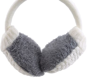 Top Verkoop Winter Oor Cover Vrouwen Warm Gebreide Oorbeschermers Oorwarmers Vrouwen Meisjes Pluche Gehoorbeschermers Oorlelletje Warmer Hoofdband wit