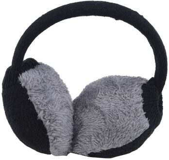 Top Verkoop Winter Oor Cover Vrouwen Warm Gebreide Oorbeschermers Oorwarmers Vrouwen Meisjes Pluche Gehoorbeschermers Oorlelletje Warmer Hoofdband zwart