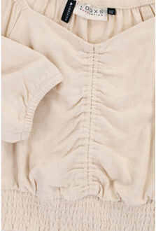 Top viscose / linnen zand voor meisjes in de kleur Beige - 128