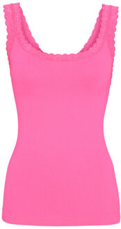 Top zonder mouw 217 frida rib top - maat L / XL Roze