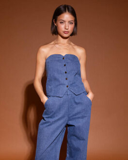 Top zonder mouw 253-59 rachel Blauw - S