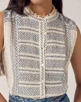 Top zonder mouw irina Ecru