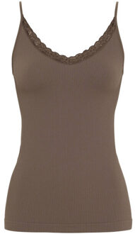 Top zonder mouw ts1cs943 molly rib - maat S / M Bruin