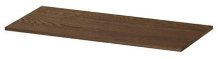 Topdeck Wastafelblad - 100x1.6x45cm - tbv onderkast - eiken Massief eiken chocolate 1243042 Massief Eiken Chocolate (Hout)