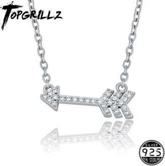 TOPGRILLZ 925 sterling silver pendant iced charm zircon necklace simple pendant women fashion jewelry.