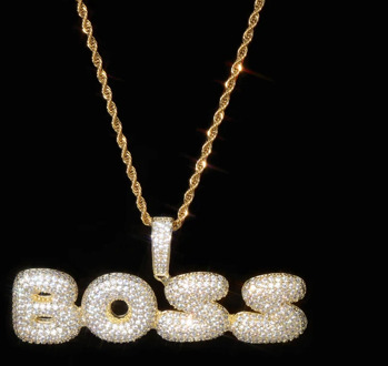 TOPGRILLZ Iced Out Cubic Zircon Custom Name Pendant Hip Hop Men Necklace With Charm 4mm Tennis Chain Jewelry Gift