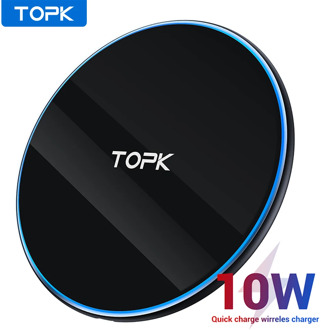 TOPK B02W 10W Wireless Charger LED Portable Universal Fast Wireless Phone Charger for Samsung S10 S9 S8 Xiaomi Mi9