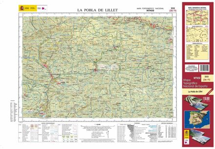 Topografische kaart 255 MT50 La Pobla de Lillet | CNIG - Instituto Geográfico Nacional1