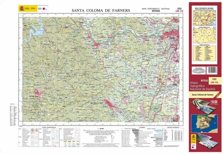 Topografische kaart 333 MT50 Santa Coloma de Farners | CNIG - Instituto Geográfico Nacional1