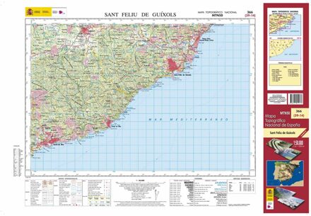 Topografische kaart 366 MT50 Sant Feliu de Guíxols | CNIG - Instituto Geográfico Nacional1
