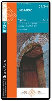 Topografische kaart 51/3-4 Topo25 Grand-Reng | NGI - Nationaal Geografisch Instituut