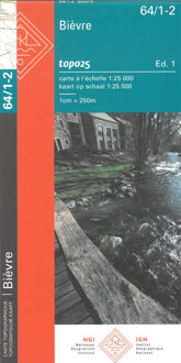 Topografische kaart 64/1-2 Topo25 Bievre | NGI - Nationaal Geografisch Instituut