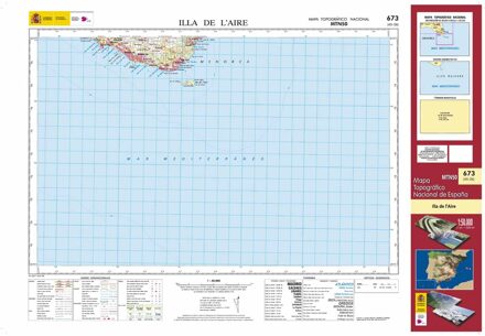 Topografische kaart 673 MT50 Illa de l'Aire (Menorca) | CNIG - Instituto Geográfico Nacional1