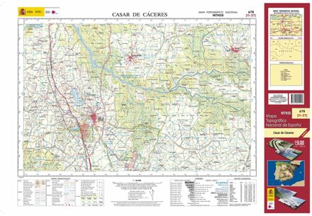 Topografische kaart 678 MT50 Casar de Cáceres | CNIG - Instituto Geográfico Nacional1