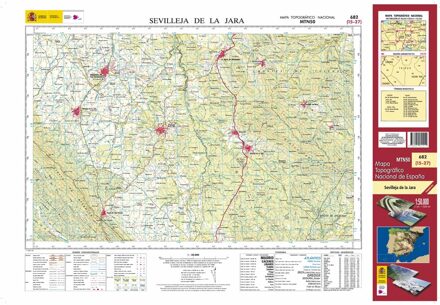 Topografische kaart 682 MT50 Sevilleja de la Jara | CNIG - Instituto Geográfico Nacional1