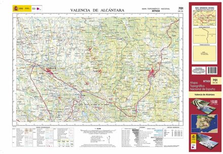 Topografische kaart 701 MT50 Valencia de Alcántara | CNIG - Instituto Geográfico Nacional1