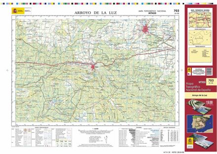 Topografische kaart 703 MT50 Arroyo de la Luz | CNIG - Instituto Geográfico Nacional1